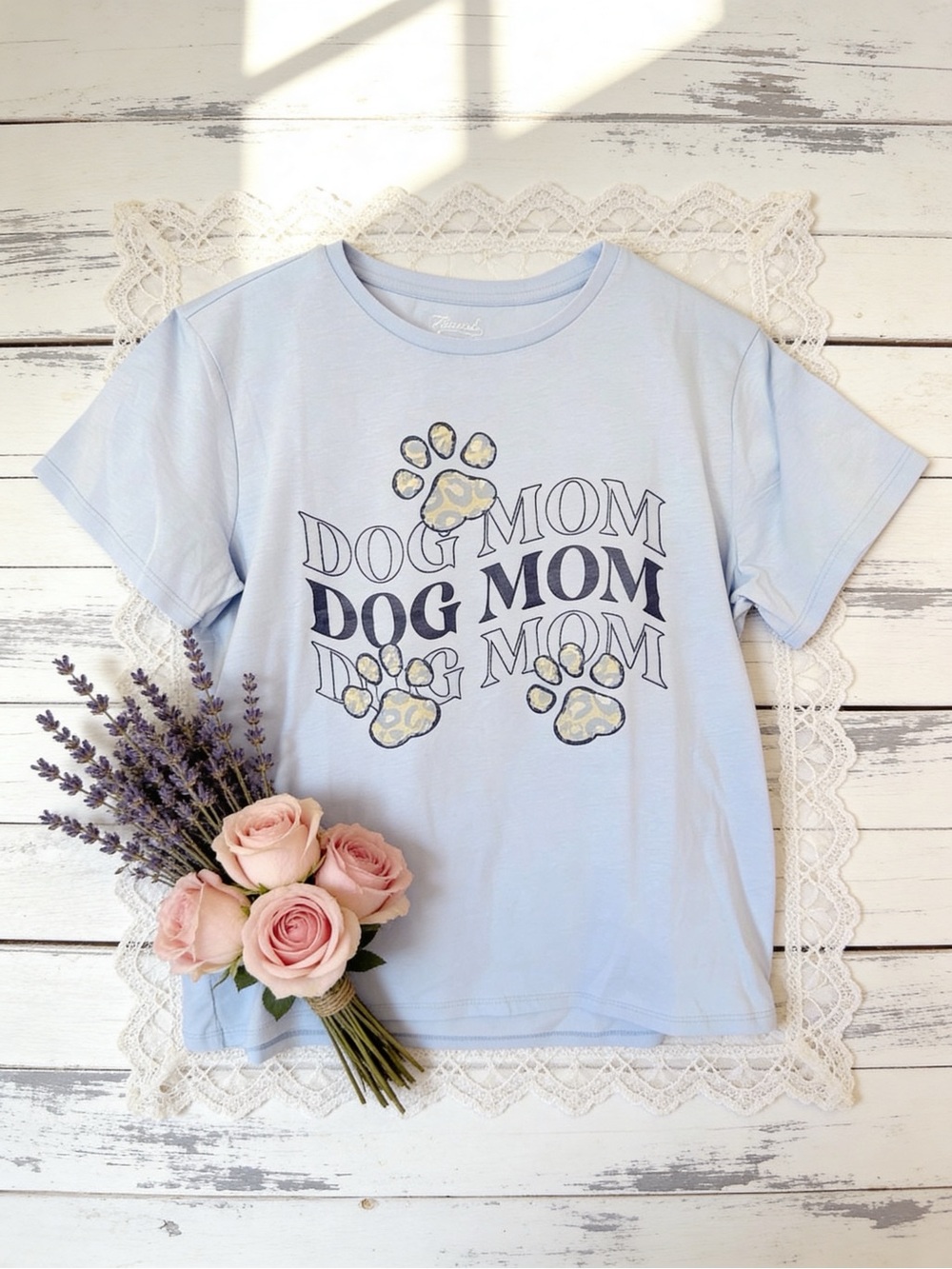 Dog Mom Graphic Cotton Blend Tee